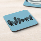 Boston Skyline Silhouette Bier Onderzetter (Linkerzijde)