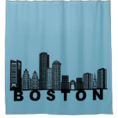 Boston Skyline Silhouette  Douchegordijn (Voorkant)