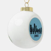 Boston Skyline Silhouette  Keramische Bal Ornament (Links)