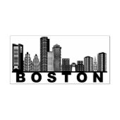 Boston Skyline Silhouette  Rubberstempel (Afrduk)