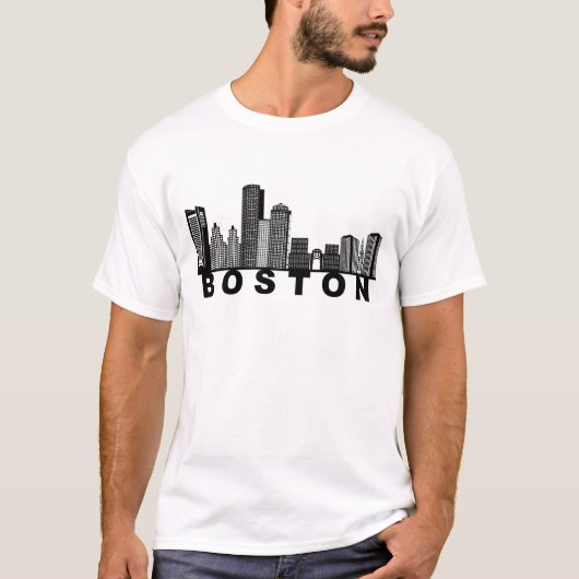 Boston Skyline Silhouette  T-shirt (Voorkant)