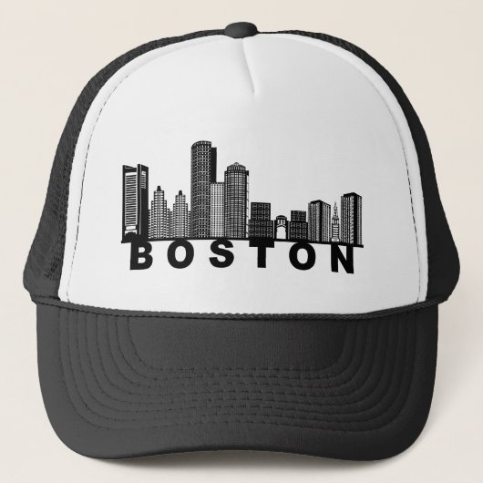 Boston Skyline Silhouette  Trucker Pet (Voorkant)