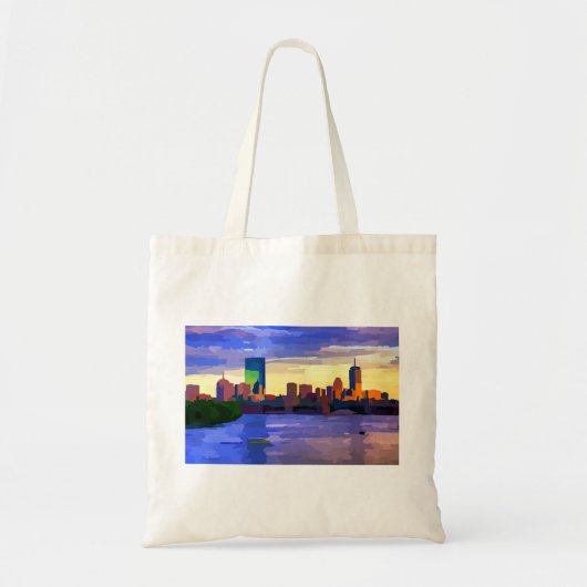 Boston Skyline Sunset Over Back Bay Tote Bag (Voorkant)