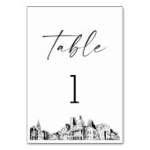 Boston Skyline tafelnummer 3.5x5 Kaart (Voorkant)
