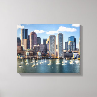 Boston skyline van waterfront canvas afdruk
