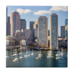 Boston skyline van waterfront tegeltje