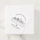 Boston Skyline | Wedding Welcome Favoriet Bedankjes Labels (In situ)