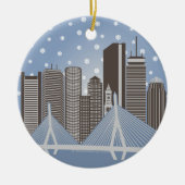 Boston Snowflakes Keramisch Ornament (Voorkant)