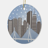 Boston Snowflakes Keramisch Ornament (Links)
