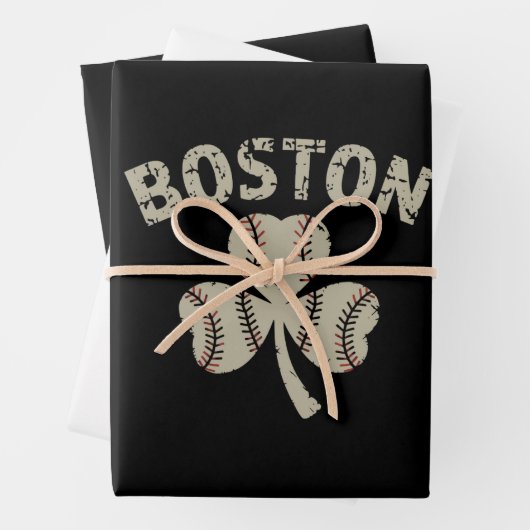 Boston St. Patrick's Day Irish Shamrock Inpakpapier Vel (In situ)