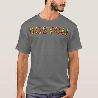 Boston stad fruitstijl t-shirt