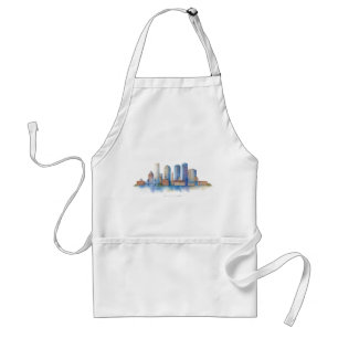Boston Stadssilhouet Aquarel Modern Boston MA Standaard Schort