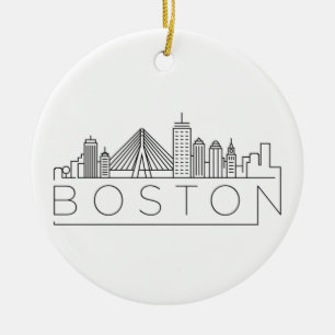 Boston Stadssilhouet, boston ma silhouet Keramisch Ornament