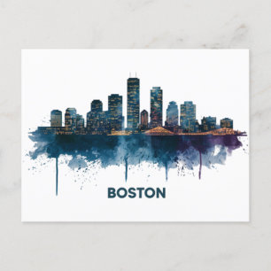 Boston Stadssilhouet, Boston Ma Skyline Koffiemok Briefkaart