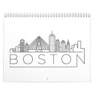 Boston Stadssilhouet, Boston Ma VS Kalender