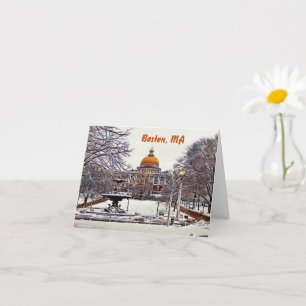 Boston State House in Winter Kaart