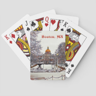 Boston State House in Winter Pokerkaarten