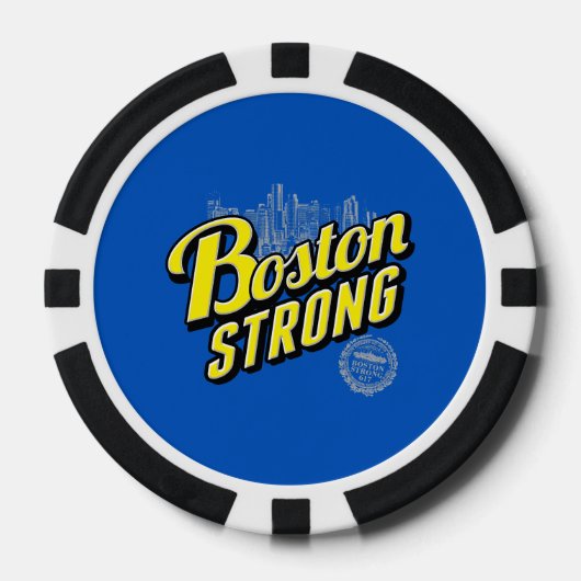 Boston sterk op een blauw decor pokerchips (Voorkant)