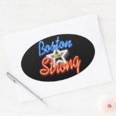 Boston Strong en Ggloing Ovale Sticker (Envelop)