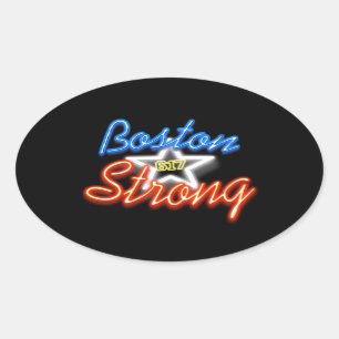 Boston Strong en Ggloing Ovale Sticker