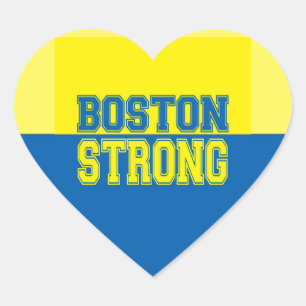 Boston Strong Gift Yellow en Blue Hart Sticker