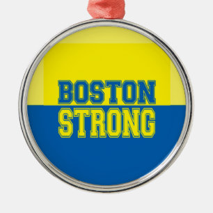 Boston Strong Gift Yellow en Blue Metalen Ornament