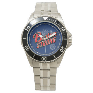 Boston Strong in rood en blauw decor Horloge