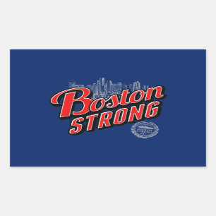 Boston Strong in rood en blauw decor Rechthoekige Sticker
