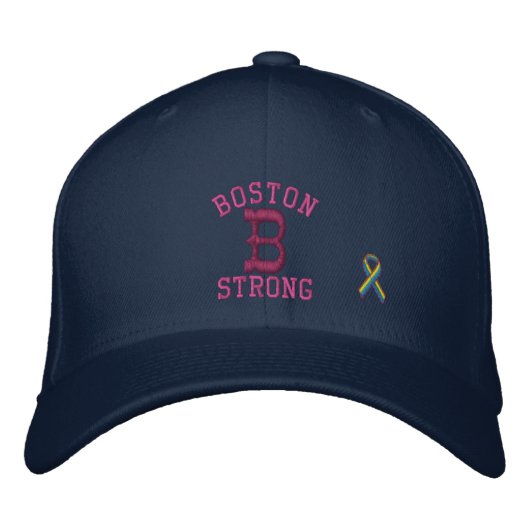 Boston Strong Ribbon Edition Geborduurde Pet (Voorkant)