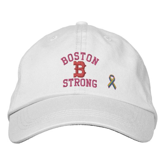 Boston Strong Ribbon Edition Geborduurde Pet (Voorkant)