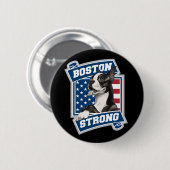 BOSTON STRONG TERRIER, stijl Ronde Button 5,7 Cm (Voorkant /achterkant)
