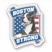 BOSTON STRONG TERRIER, stijl Sticker (Voorkant)