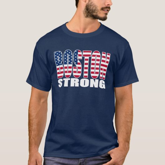 BOSTON STRONG U.S. Vlag T-shirt (Voorkant)