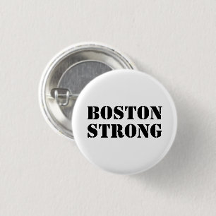 "Boston Strong" wit zwart Ronde Button 3,2 Cm