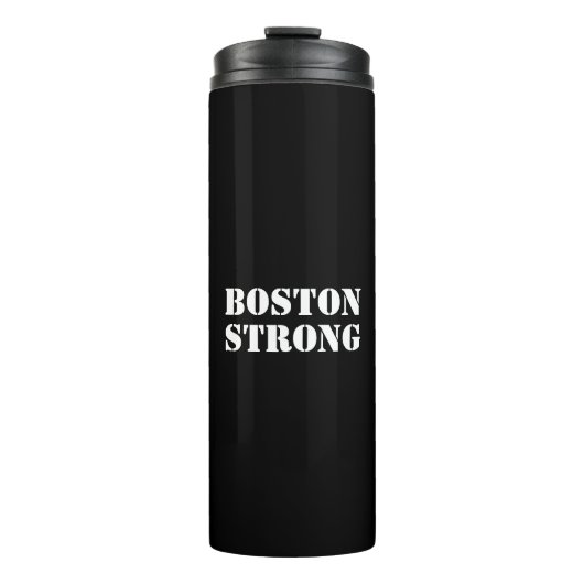 "Boston Strong" wit zwart Thermosbeker (Voorkant)