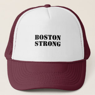 "Boston Strong" witte zwarte sport Trucker Pet