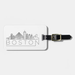 Boston Stylized Skyline Bagagelabel