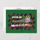 Boston Swan Boats - Carte postale Joyeux Vacances (Devant / Derrière)