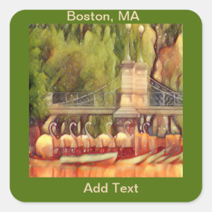 Boston Swan Boats in Summer Vierkante Sticker