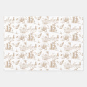  Boston Tan en Wit Inpakpapier Vel (Voorkant)