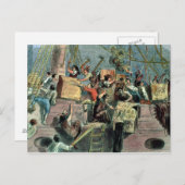 Boston Tea Party, 16 december 1773 Briefkaart (Voorkant / Achterkant)