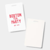 Boston Tea Party Badge (Voor- en achterkant)