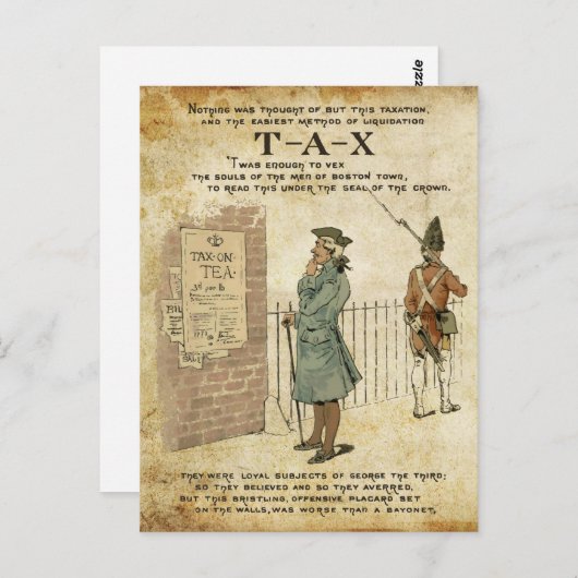 Boston tea Party Independence Day Briefkaart (Voorkant / Achterkant)