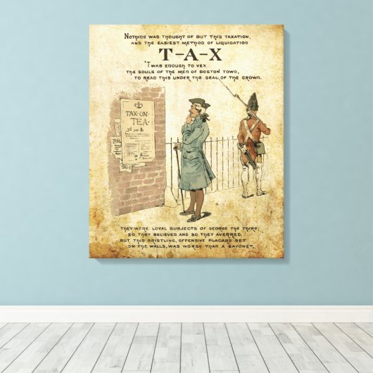 Boston tea Party Patriotic ode verpakt canvas (Insitu (Houten vloer))