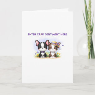 Boston Terrier aangepaste tekst wenskaart Feestdagen Kaart