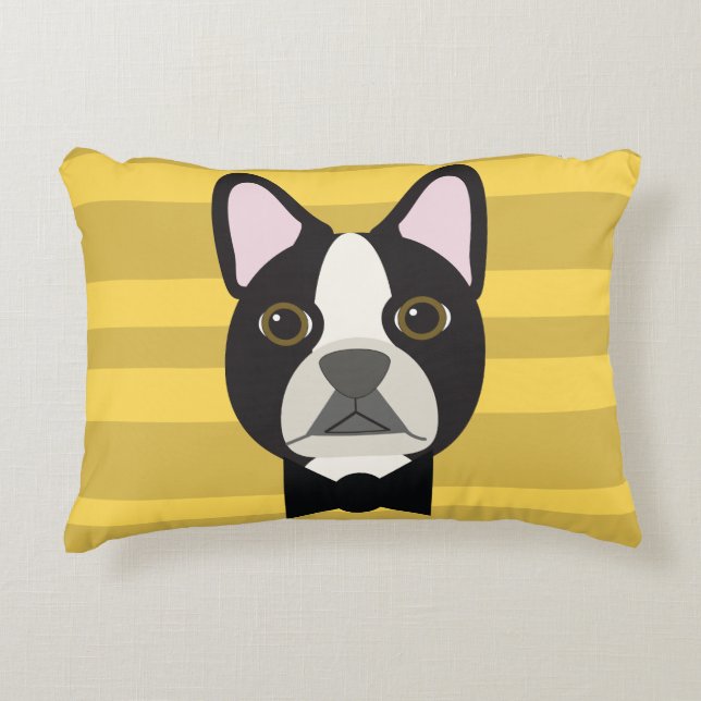 Boston Terrier Accent Kussen (Voorkant)