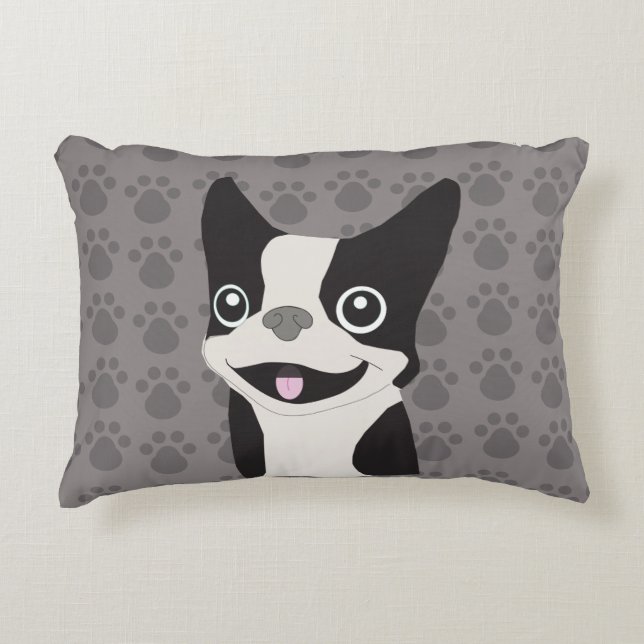 Boston Terrier Accent Kussen (Voorkant)