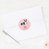 Boston Terrier-adreslabel voor borstkanker Ronde Sticker (Envelop)