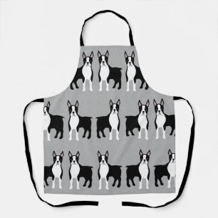 Boston Terrier Allover Print Apron Schort
