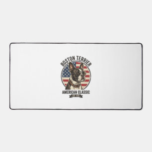 Boston Terrier Amerikaanse Klassieke Hond Vlag Zon Bureaumat